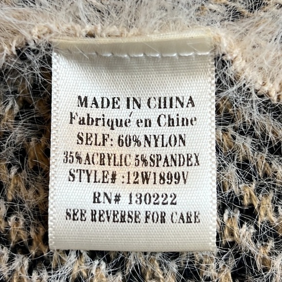 Very J Cream Animal Cheetah Print Knit Drape Cardigan SZ L NEW - Picture 7 of 12